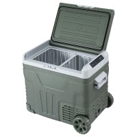 Glacio 50L Portable Fridge Freezer with LCD, 12V/24V/240V, Removable Divider, Pull Rod & Wheels, -20°C Cooling