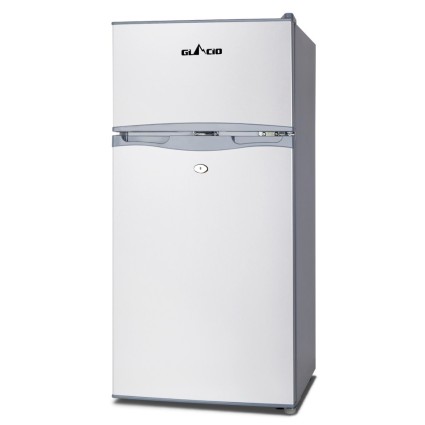 Glacio 100L Silver Portable Fridge Freezer Bar, Upright 12V/24V/240V, Energy-Efficient for Camping & Caravan Use