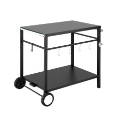 Weisshorn Outdoor BBQ Prep Cart Stainless Steel Top Mobile Kitchen Trolley Heavy Duty Wheels Tank Holder