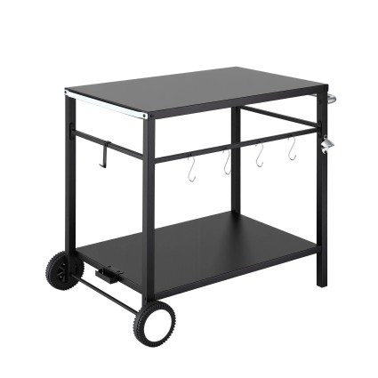 Weisshorn Outdoor BBQ Prep Cart Stainless Steel Top Mobile Kitchen Trolley Heavy Duty Wheels Tank Holder