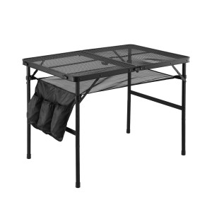 Gardeon Heavy-Duty BBQ Camp Table 90×60×66cm Foldable Portable Mesh Top 30kg Capacity Dual Height 3.9kg