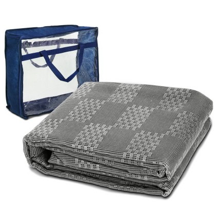 Weisshorn 4M x 2.5M Caravan Camping Annex Matting - 600GSM Non-Slip, UV-Treated, Breathable PVC with Carry Bag