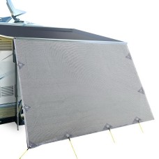 Weisshorn Caravan Privacy Screen 4.3x1.95M - UV, Water-Repellent, Stainless Steel D-Rings, Easy Setup, Grey Shade