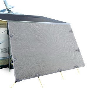 Weisshorn Caravan Privacy Screen 4.3x1.95M - UV, Water-Repellent, Stainless Steel D-Rings, Easy Setup, Grey Shade