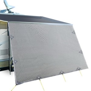 Weisshorn Caravan Privacy Screen Awning 4.6x1.95M - UV Protected, Water-Repellent Sun Shade with Carry Bag, Grey