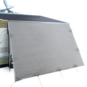 Weisshorn Caravan Privacy Screen 4.9x1.95M - UV Protected, Water-Repellent Awning Sun Shade with Carry Bag, Grey