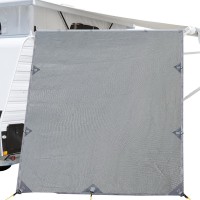 Weisshorn Caravan Awning End Screen 2.1x1.8M - UV Protection, Reversible, Water-Repellent, Includes Ropes & Pegs