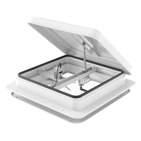 Weisshorn 12V Caravan Roof Vent Fan - White, 42x42cm, Low Noise, Insect-Proof, Reversible Airflow, All-Weather Use
