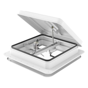 Weisshorn 12V Caravan Roof Vent Fan - White, 42x42cm, Low Noise, Insect-Proof, Reversible Airflow, All-Weather Use