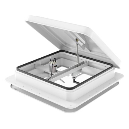 Weisshorn 12V Caravan Roof Vent Fan - White, 42x42cm, Low Noise, Insect-Proof, Reversible Airflow, All-Weather Use