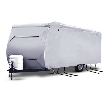 Weisshorn 16-18ft Caravan Cover – Heavy Duty 4-Ply Polypropylene, UV & Water Resistant, Easy Access Panels, Grey