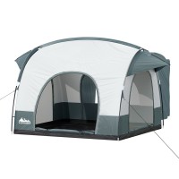 Weisshorn SUV Camping Tent with Rear Extension, Water-Resistant PU2000 Oxford Fabric, Fits 4, 250x200x200cm, Grey