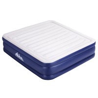 Weisshorn King Size Air Mattress - 51cm Flocked PVC Bed w/ AC Pump, Quick 5min Inflation, Indoor/Outdoor, 300kg Capacity