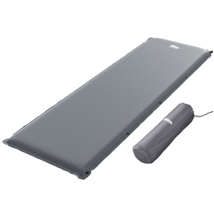 Weisshorn Self-Inflating Camping Mat, 6cm Thick Foam, Durable Taffeta, 60s Inflation, 189x66cm, Grey, w/ Carry