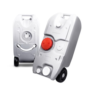 Weisshorn 40L Portable Wheel Water Tank - Durable Polyethylene, Easy Transport, Camping & RV, SGS Approved, Grey