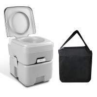 Weisshorn 20L Grey Portable Camping Toilet - High Density, 50 Flushes, Freshwater, Detachable Tank, Carry Bag Included