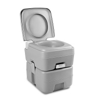 Weisshorn 20L Grey Portable Camping Toilet - High-Quality, Freshwater Flush, Corrosion Resistant, Easy to Empty