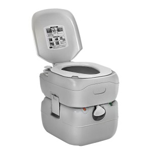 Weisshorn 22L Portable Camping Toilet - Durable, Leak-Proof with 14L Freshwater Capacity, 80 Flushes, Matte Grey Finish