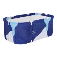 Weisshorn Foldable Bathtub with Insulation & Support, Navy Blue, 114x62cm - Includes Inflatable Pillow & Air Pump