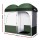 Weisshorn Double Camping Shower Toilet Tent - Portable 2-4 Person Change Room with Steel Poles, 224x114x212CM, Green