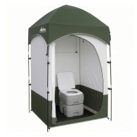 Weisshorn 20L Portable Toilet and Shower Tent Set with 12L Freshwater High Stability Fibreglass Poles