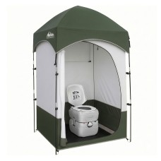 Weisshorn 22L Portable Camping Toilet and Shower Privacy Tent Combo 14L Freshwater 80 Flushes Green Standalone