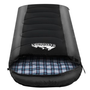 Weisshorn Single Sleeping Bag -20°C Black, 190T Polyester, 2x260gsm Filling, Waterproof, Lightweight, Compact, 208x82cm