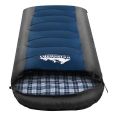 Weisshorn Single Sleeping Bag -20°C, 190T Polyester, 2x260gsm Filling, Blue, Compact, Waterproof, for Camping & Hiking