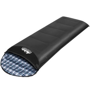Weisshorn Single Sleeping Bag Grey - Lightweight, Compact, Waterproof, 0°C-20°C, Polyester Ripstop, with Carry Bag