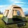 Weisshorn 4-Person Camping Tent - Water-Resistant, UV Protection, Polyester Fly, Fibreglass Poles, Green & Beige