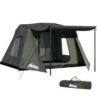 Weisshorn 2-3 Person Instant Camping Tent - UV Protected, PU1500 Water-Resistant, Easy Setup, Green, 240x216x148cm