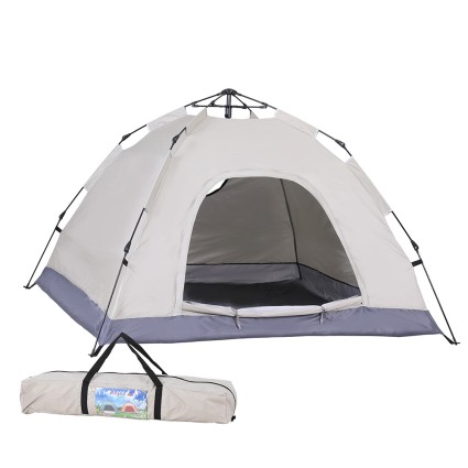 Weisshorn 2-3 Person Instant Pop Up Camping Tent, Water-Resistant Oxford Cloth, UV Protection, Beige, 194cm x 134cm