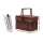 Alfresco 4 Person Picnic Basket Set, Willow & Faux Leather, Brown, 39x25x27cm - Insulated Bag & Cutlery Included