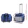 Alfresco 6-Person Picnic Trolley Bag, Insulated, Polyester & Cotton, Blue, Includes Cutlery & Plates, Easy Transport