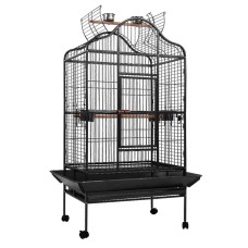 i.Pet 168cm Large Bird Cage - Heavy-Duty Wrought Iron Aviary with Open Roof, Perches, Seed Skirts & Wheels