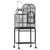 i.Pet 153cm Large Bird Cage Aviary with Ladder, Toy Hanger & Castor Wheels - Wrought Iron, Easy Clean & Access