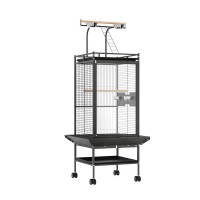 i.Pet Large Bird Cage 155cm - Wrought Iron, Non-Toxic Finish, Play Area, Secure Door, Castor Wheels, Easy Assembly