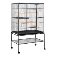 i.Pet Large 160cm Bird Cage, Wrought Iron, Powder-Coated, with Wheels, Perches, and Tray for Parrots and Budgies