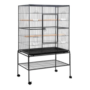 i.Pet Large 160cm Bird Cage, Wrought Iron, Powder-Coated, with Wheels, Perches, and Tray for Parrots and Budgies