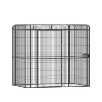i.Pet Large Walk-in Bird Cage Aviary for Parrots, 203cm Wrought Iron, Secure Locks, Feeder Doors, Black