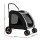 i.Pet Large Pet Stroller - Foldable Dog Pram, 360° Wheels, Steel Frame, Oxford Fabric, 50kg Capacity, Black/White