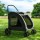 i.Pet Large Pet Stroller - Foldable Dog Pram, 360° Wheels, Steel Frame, Oxford Fabric, 50kg Capacity, Black/White