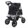 i.Pet Large Pet Stroller, Foldable 3-Wheel Pram for Dogs & Cats, Durable Steel Frame, 600D Fabric, 12" EVA Wheels, Black