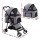i.Pet Foldable Pet Stroller & Carrier: 3-in-1, Steel Frame, 600D Oxford, 5.5'' EVA Wheels, Grey, 84
