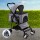 i.Pet Foldable Pet Stroller & Carrier: 3-in-1, Steel Frame, 600D Oxford, 5.5'' EVA Wheels, Grey, 84