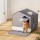 i.Pet Grey Enclosed Cat Litter Box with Scoop & Mat - Spacious, Odour-Control Design, Durable Plastic, Easy Clean