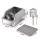 i.Pet Stainless Steel Large Semi-Enclosed Cat Litter Box Set with Mat Scoop Grey Durable Anti-Scratch High Sides
