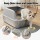 i.Pet Stainless Steel Large Semi-Enclosed Cat Litter Box Set with Mat Scoop Grey Durable Anti-Scratch High Sides