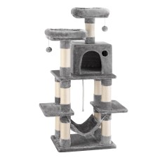 i.Pet 145cm Cat Tree Tower in Light Grey - Durable Sisal Scratching Posts, Plush Velvet, Multi-Level Condo & Play Areas i.Pet 145cm Cat Tree Tower in Light Grey - Durable Sisal Scratching Posts, Plush Velvet, Multi-Level Condo & Play Areas