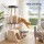 i.Pet 133cm Rotatable L-Shape Cat Tree Tower Dual Caves Sisal Scratching Grey Beige 60kg Capacity 133cm